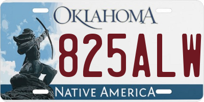 OK license plate 825ALW
