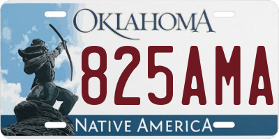 OK license plate 825AMA