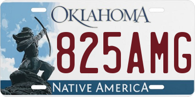 OK license plate 825AMG