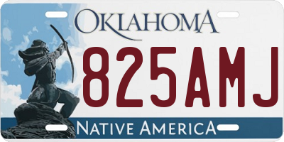 OK license plate 825AMJ