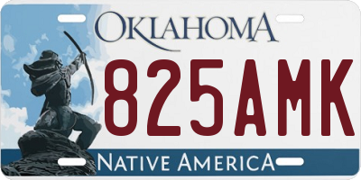 OK license plate 825AMK