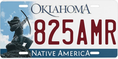 OK license plate 825AMR