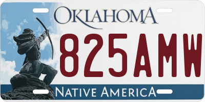 OK license plate 825AMW