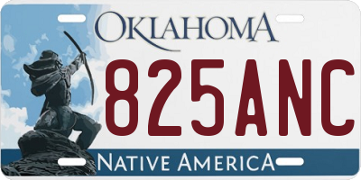 OK license plate 825ANC