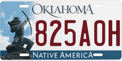 OK license plate 825AOH