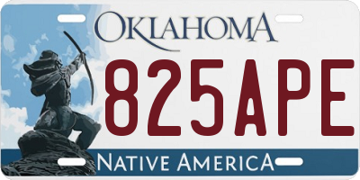 OK license plate 825APE