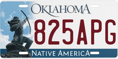OK license plate 825APG