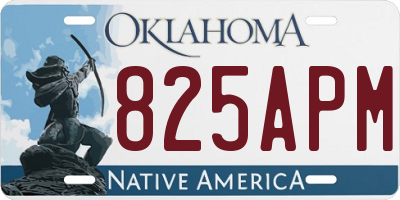 OK license plate 825APM