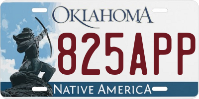 OK license plate 825APP