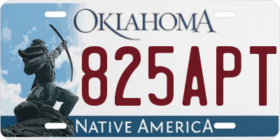 OK license plate 825APT