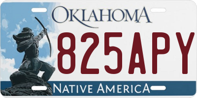 OK license plate 825APY