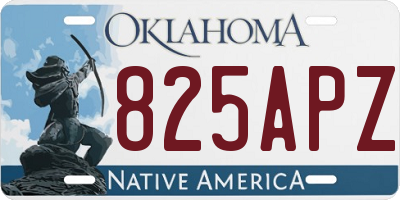 OK license plate 825APZ