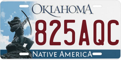 OK license plate 825AQC