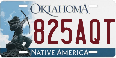 OK license plate 825AQT
