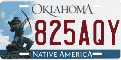 OK license plate 825AQY