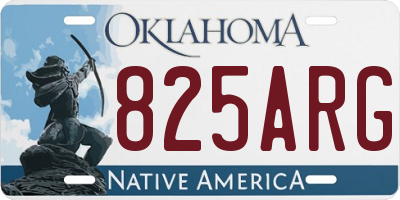 OK license plate 825ARG
