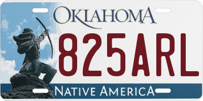 OK license plate 825ARL