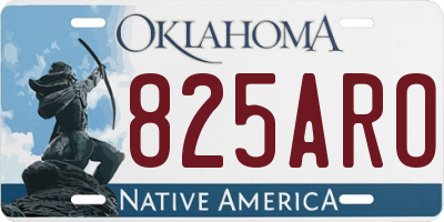 OK license plate 825ARO