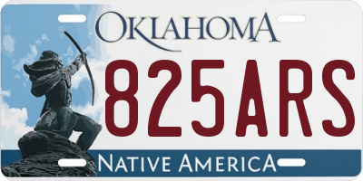 OK license plate 825ARS