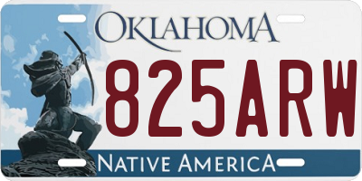 OK license plate 825ARW