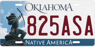 OK license plate 825ASA