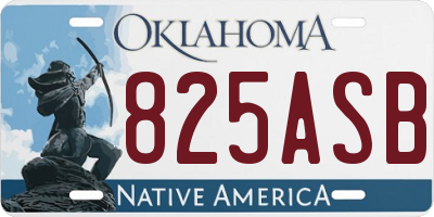 OK license plate 825ASB
