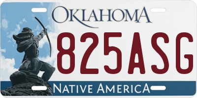 OK license plate 825ASG