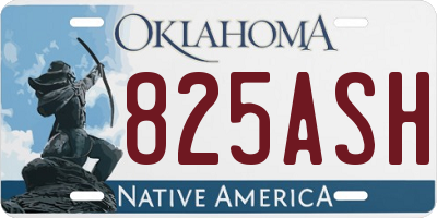 OK license plate 825ASH