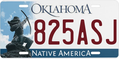 OK license plate 825ASJ