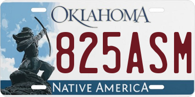 OK license plate 825ASM