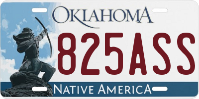 OK license plate 825ASS