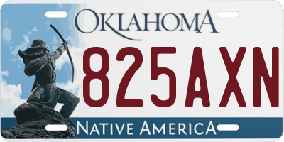 OK license plate 825AXN