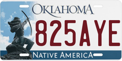 OK license plate 825AYE
