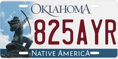 OK license plate 825AYR