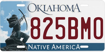 OK license plate 825BMO