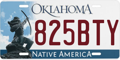 OK license plate 825BTY