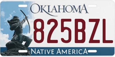 OK license plate 825BZL