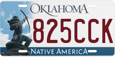 OK license plate 825CCK