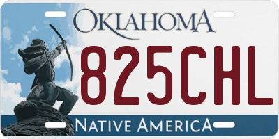 OK license plate 825CHL