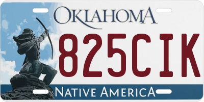OK license plate 825CIK