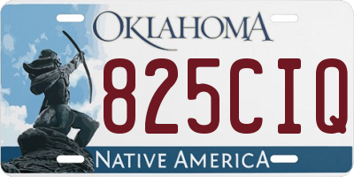 OK license plate 825CIQ