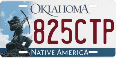 OK license plate 825CTP