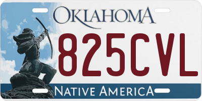 OK license plate 825CVL