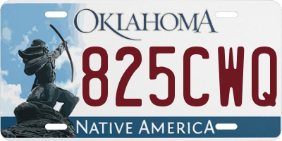 OK license plate 825CWQ