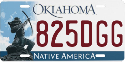 OK license plate 825DGG