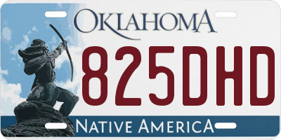OK license plate 825DHD