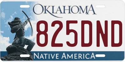 OK license plate 825DND