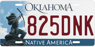 OK license plate 825DNK