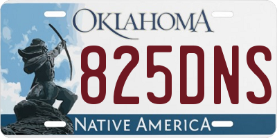 OK license plate 825DNS