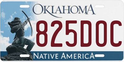 OK license plate 825DOC